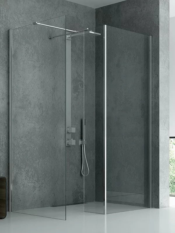 New Trendy New Modus Ścianka Prysznicowa 3 Walk-In 30x200 cm Szkło Przezroczyste 8 mm (EXK-0053)